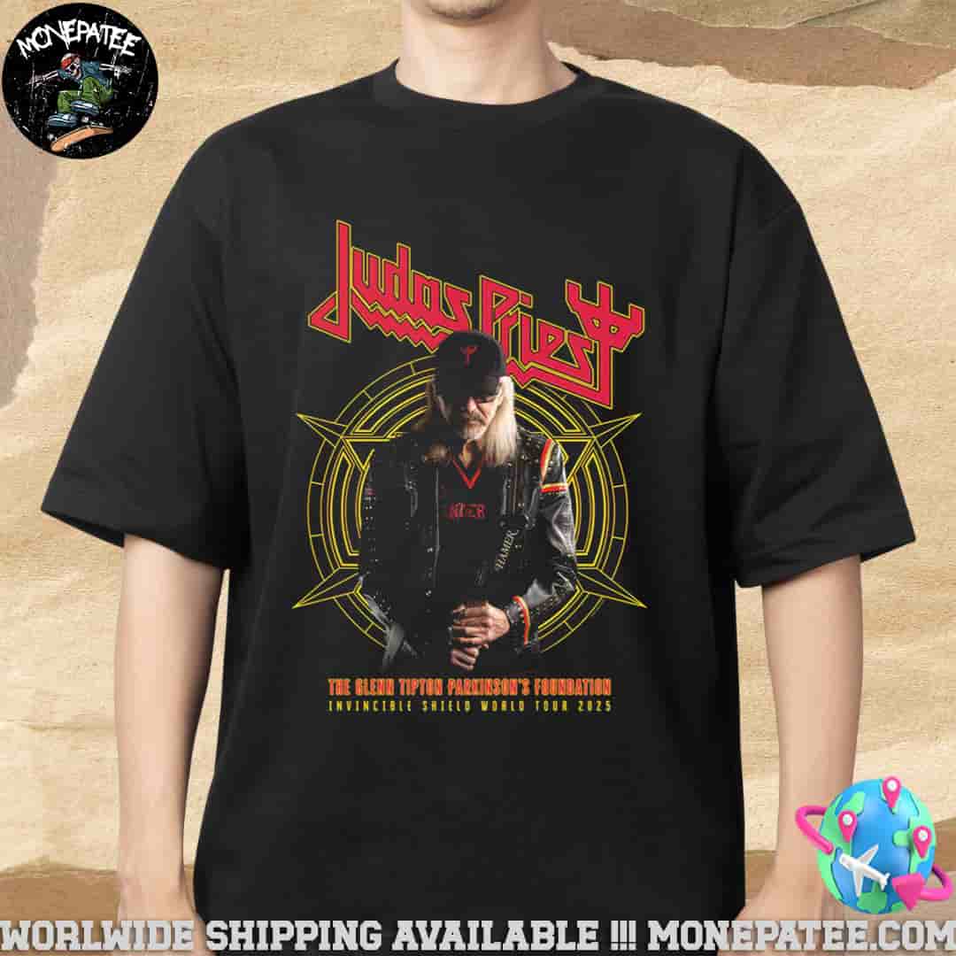 Judas Priest Exclusive Glenn Tipton Shield of Pain Tour 2025 Merchandise Unisex T-Shirt Judas Priest Exclusive Glenn Tipton Shield of Pain Tour 2025 Merchandise Unisex T-Shirt