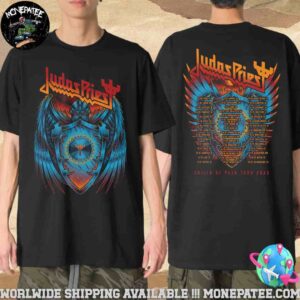 Judas Priest The Shield Wings Shield Of The Pain Tour 2025 Merchandise Two Sided Unisex T-Shirt