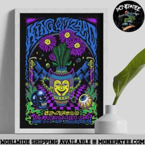 King Gizzard Roo Residency Concert Poster In Manchester TN On June 13-15 2025 Home Decor Poster Canvas