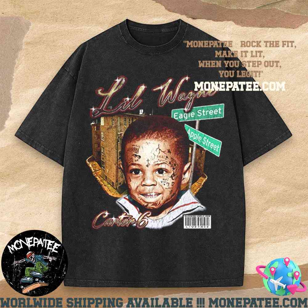 Lil Wayne Tha Carter Vi X Barriers Merchandise 2025 Washed T-Shirt Lil Wayne Tha Carter Vi X Barriers Merchandise 2025 Washed T-Shirt