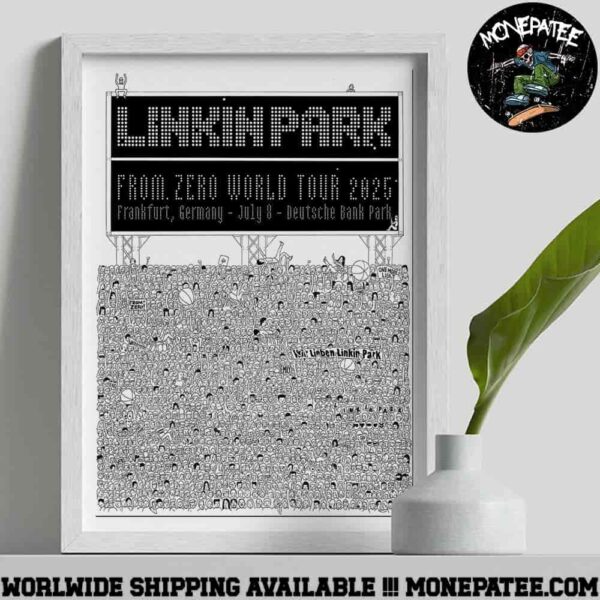 Linkin Park Frankfurt Germany From Zero World Tour 2025 On July 8 At Deutsche Bank Park Eric Nakamura Cover Art Decorative Poster Canvas