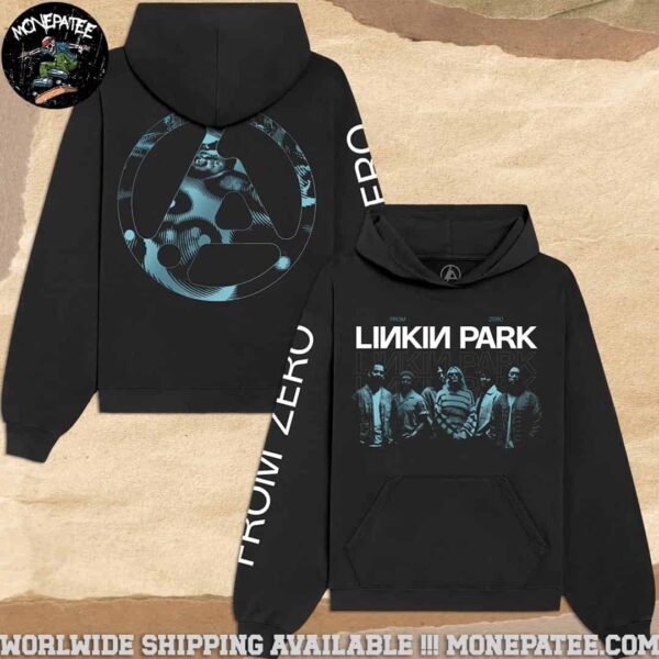 Linkin Park From Zero World Tour 2025 Teal Band Photo Pull Over Hoodie Shirt Merchandise