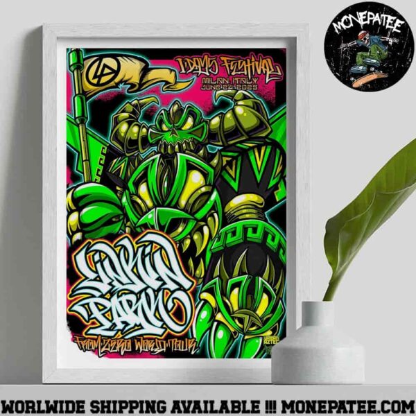 Linkin Park Milan Italy From Zero World Tour 2025 On June 24 Urban Aztek Cover Art Decorative Poster Canvas