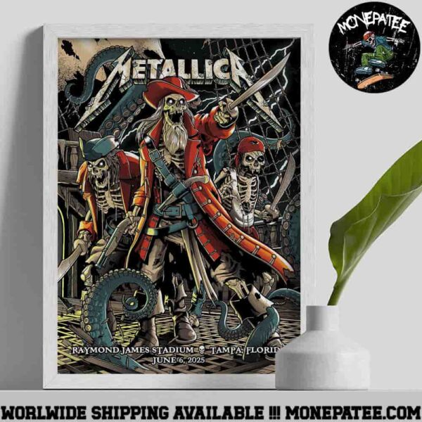 Metallica Exclusive Poster Night 1 M72 Tampa In Tampa FL On June 6 2025 At Raymond James Stadium Home Decor Poster Canvas