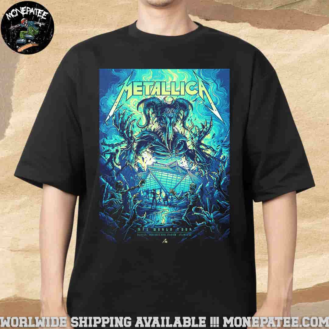 Metallica M72 Atlanta Dan Mumford's Exclusive Pop-Up Shop Poster For Show In Atlanta Georgia At Mercedes-Benz Stadium On June 3 2025 The Beast Awakens Art Work T-Shirt Metallica M72 Atlanta Dan Mumford's Exclusive Pop-Up Shop Poster For Show In Atlanta Georgia At Mercedes-Benz Stadium On June 3 2025 The Beast Awakens Art Work T-Shirt