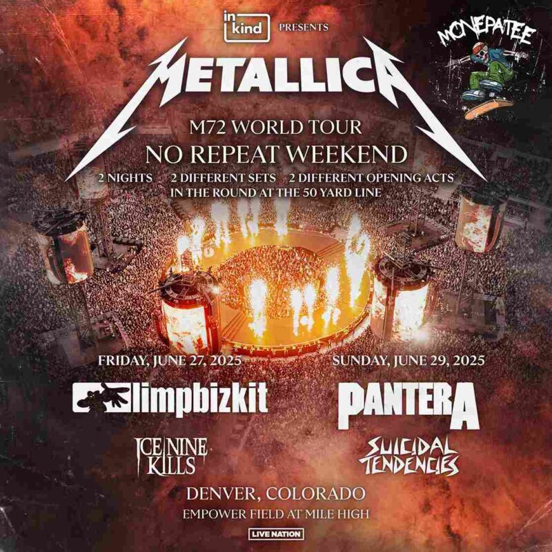 Metallica M72 Denver Live at Empower Field, Colorado USA – June 27–29, 2025