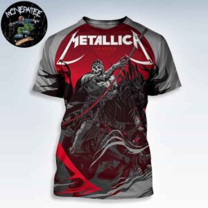 Metallica M72 Denver Pop Up Exclusive Poster June 27-29 2025 at Empower Field Reaper of the Red Moon M72 World Tour All Over Print Shirt