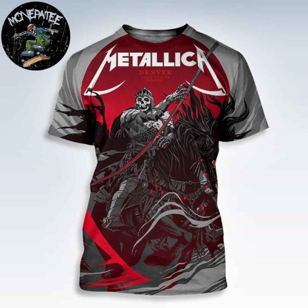 Metallica M72 Denver Pop Up Exclusive Poster June 27-29 2025 at Empower Field Reaper of the Red Moon M72 World Tour All Over Print Shirt