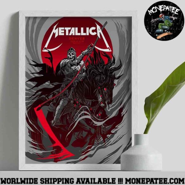 Metallica M72 Denver Pop Up Exclusive Poster June 27-29 2025 at Empower Field Reaper of the Red Moon M72 World Tour Wall Art