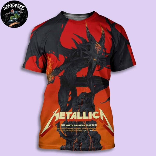 Metallica M72 Santa Clara California Pop-Up Shop Poster At Levi’s Stadium On June 20-22 2025 Inferno Sentinel All Over Print Shirt
