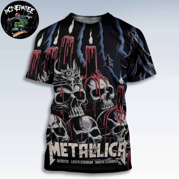 Metallica M72 Santa Clara Exclusive Poster Night 1 On June 20 2025 In Santa Clara CA At Levis Stadium All Over Print T-Shirt