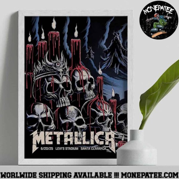 Metallica M72 Santa Clara Exclusive Poster Night 1 On June 20 2025 In Santa Clara CA At Levis Stadium Home Decor Poster Canvas