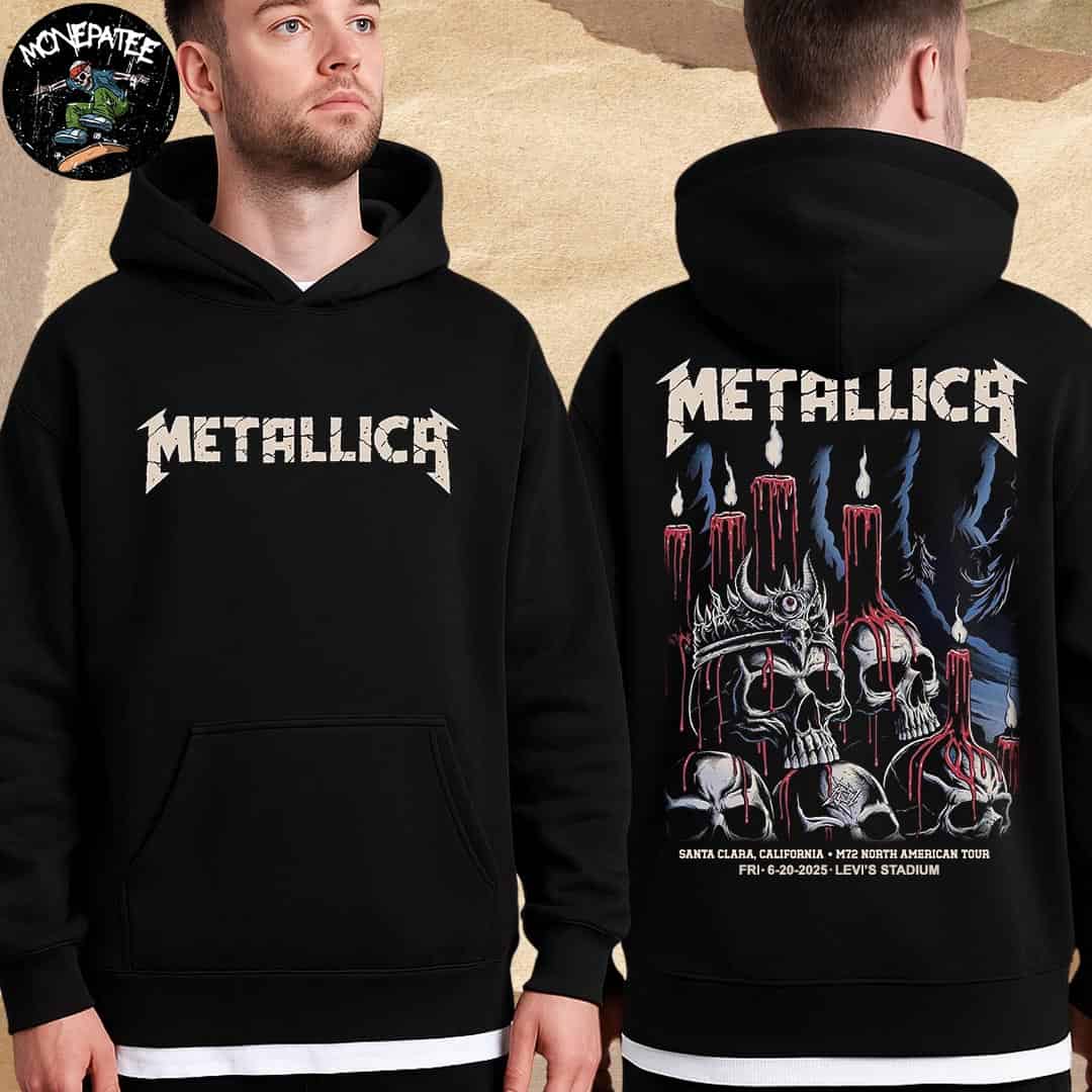 Metallica M72 Santa Clara Night 1 On June 20 2025 In Santa Clara CA At Levis Stadium Candlelit Carnage Merchandise Hoodie Metallica M72 Santa Clara Night 1 On June 20 2025 In Santa Clara CA At Levis Stadium Candlelit Carnage Merchandise Hoodie