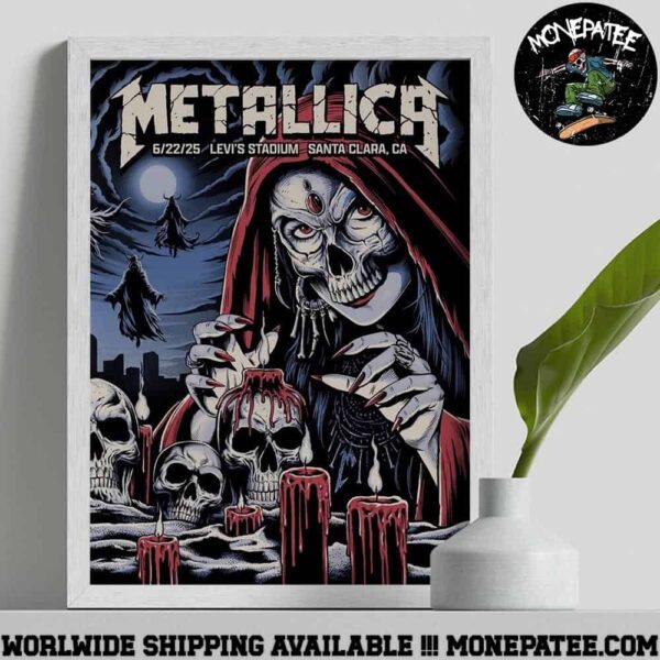 Metallica M72 Santa Clara Night 2 Sanctum of Skulls Exclusive Concert Poster June 22 2025 at Levis Stadium Collectible Tour Artwork Print