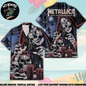 Metallica M72 Santa Clara Night 2 Sanctum of Skulls Exclusive Hawaiian Shirt June 22 2025 at Levis Stadium Button Up Concert Shirt
