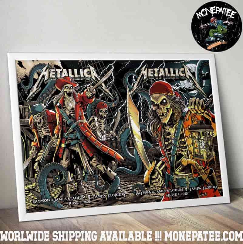 Metallica M72 Tampa Florida Full Show At Raymond James Stadium On June 6-8 2025 Decorative Poster Canvas Metallica M72 Tampa Florida Full Show At Raymond James Stadium On June 6-8 2025 Decorative Poster Canvas