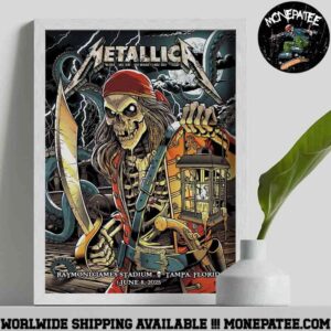 Metallica M72 Tampa Florida Night 2 At Raymond James Stadium On June 8 2025 Sea of Skulls Decorative Poster Canvas