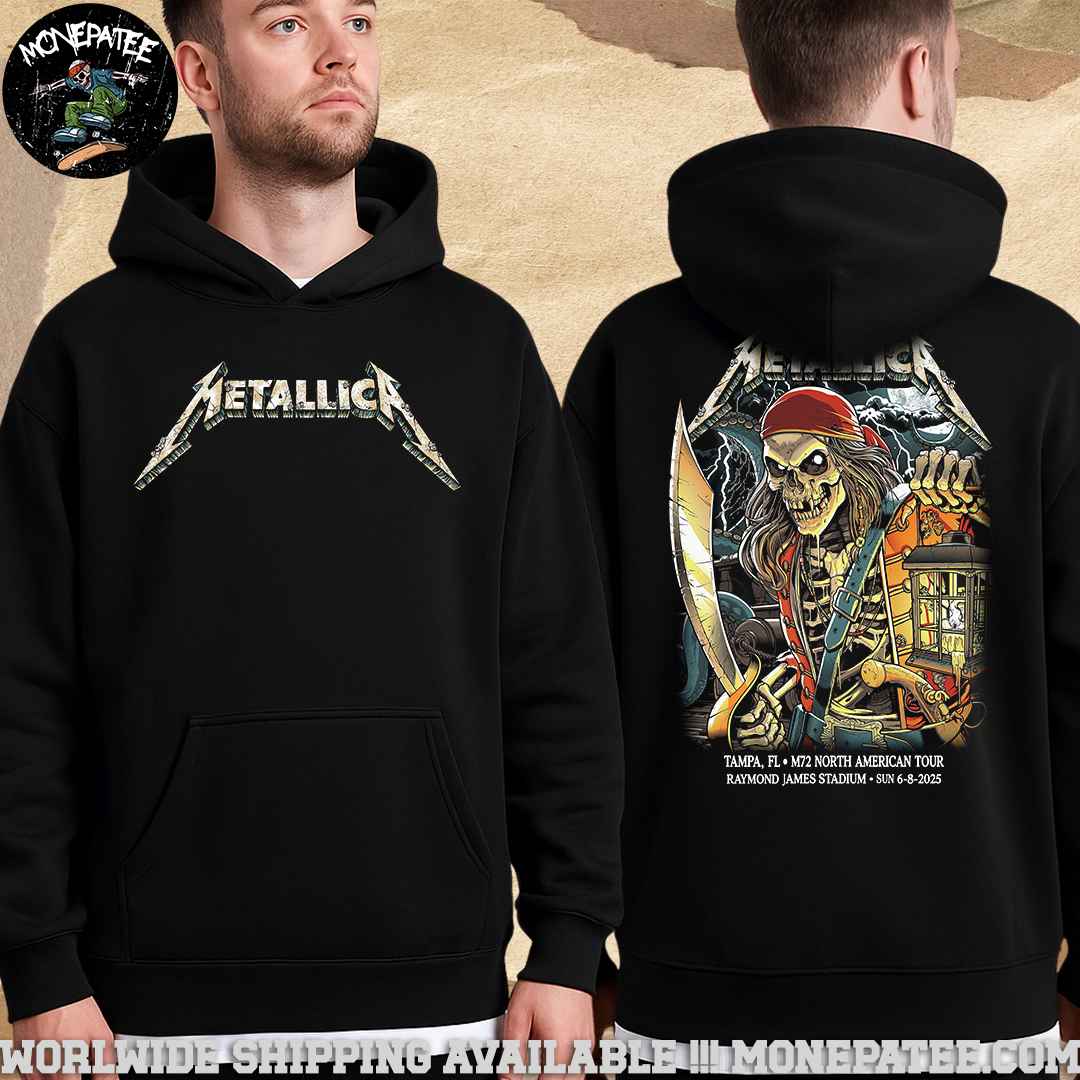 Metallica M72 Tampa Florida Night 2 Show At Raymond James Stadium On June 8 2025 M72 North America Tour Merchandise Hoodie T-Shirt Metallica M72 Tampa Florida Night 2 Show At Raymond James Stadium On June 8 2025 M72 North America Tour Merchandise Hoodie T-Shirt