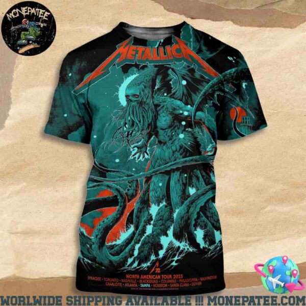Metallica Pop-Up Poster M72 Tampa On June 6 And 8 2025 At Raymond James Stadium In Tampa FL All Over Print T-Shirt