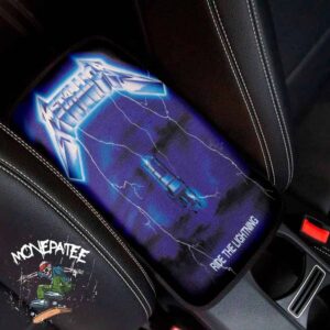 Metallica Ride the Lightning Car Center Console Cover Custom Armrest Pad for Rock Fans