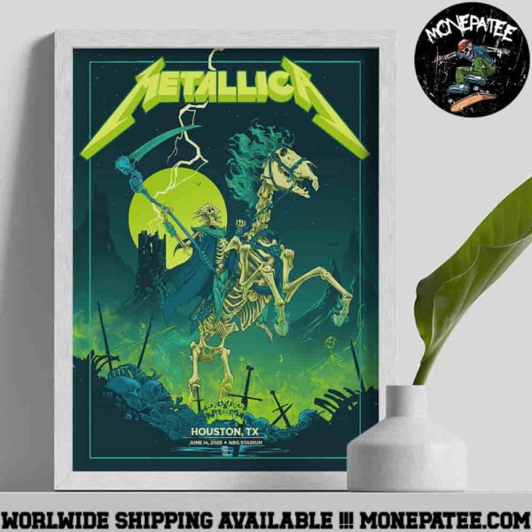Metallica Venue Concert Poster M72 Houston On June 14 2025 In Houston TX At NRG Stadium Home Decor Poster Canvas