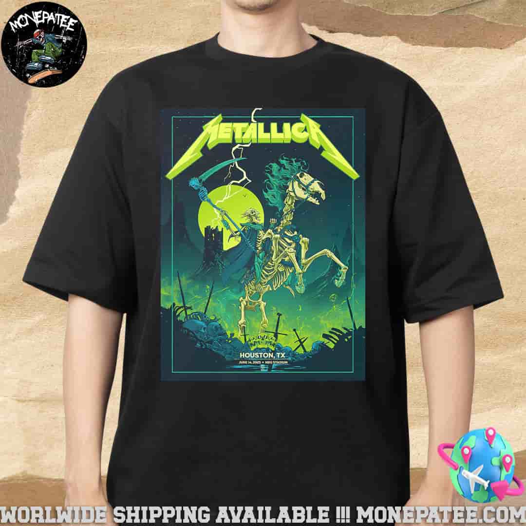 Metallica Venue Concert Poster M72 Houston On June 14 2025 In Houston TX At NRG Stadium Merchandise Unisex T-Shirt Metallica Venue Concert Poster M72 Houston On June 14 2025 In Houston TX At NRG Stadium Merchandise Unisex T-Shirt