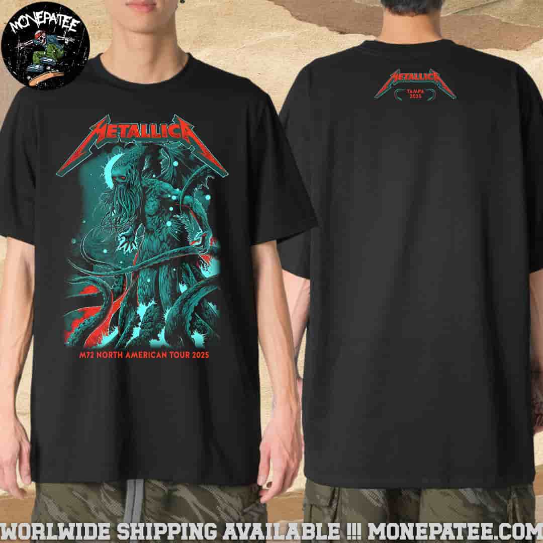 Metallica Venue Pop-Up M72 Tampa At Raymond James Stadium In Tampa FL On June 6 And 8 2025 Merchandise Unisex Two Sided Unisex T-Shirt Metallica Venue Pop-Up M72 Tampa At Raymond James Stadium In Tampa FL On June 6 And 8 2025 Merchandise Unisex Two Sided Unisex T-Shirt
