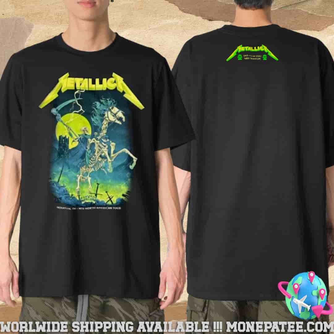 Metallica Venue Tee Poster M72 Houston On June 14 2025 In Houston TX At NRG Stadium Merch Two Sided Unisex T-Shirt Metallica Venue Tee Poster M72 Houston On June 14 2025 In Houston TX At NRG Stadium Merch Two Sided Unisex T-Shirt