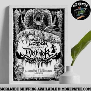 Metalocalypse Dethklok Concert Poster In London On June 21 2025 At O2 Shepherd Bush Empire Home Decor Poster Canvas