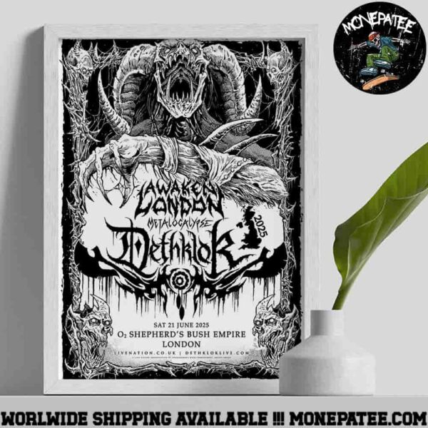 Metalocalypse Dethklok Concert Poster In London On June 21 2025 At O2 Shepherd Bush Empire Home Decor Poster Canvas