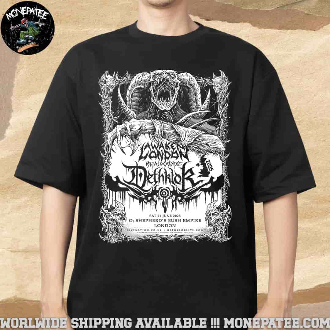 Metalocalypse Dethklok Concert Poster In London On June 21 2025 At O2 Shepherd Bush Empire Merchandise Unisex T-Shirt Metalocalypse Dethklok Concert Poster In London On June 21 2025 At O2 Shepherd Bush Empire Merchandise Unisex T-Shirt
