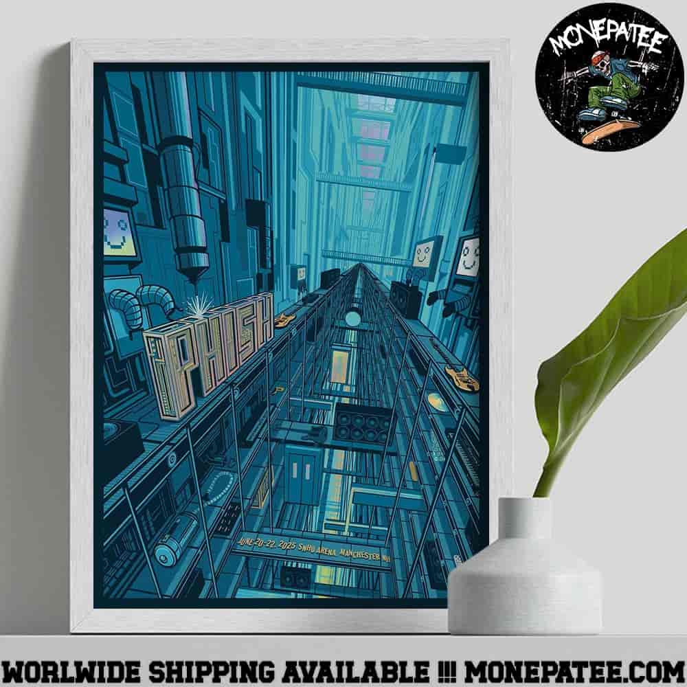 Phish Band Concert Poster For Show In Manchester Nh On June 20-22 2025 At Snhu Arena Decorative Poster Canvas Phish Band Concert Poster For Show In Manchester Nh On June 20-22 2025 At Snhu Arena Decorative Poster Canvas