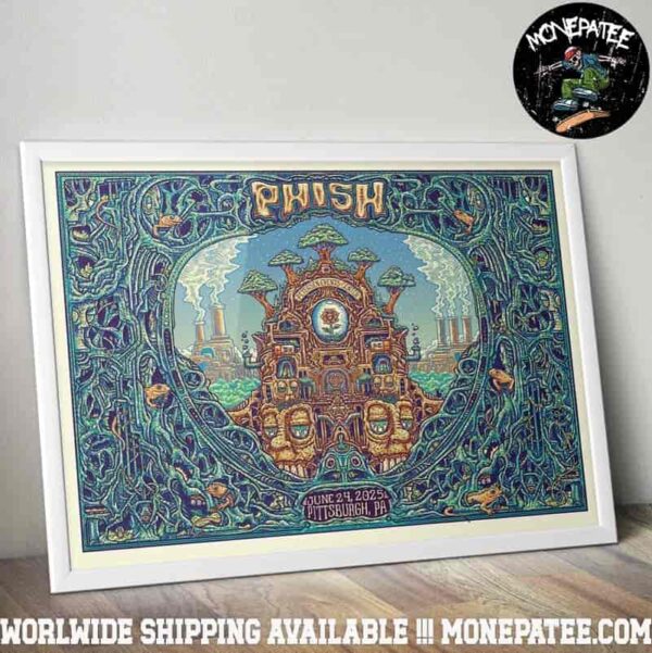 Phish Band Concert Poster For Show In Pittsburgh PA On June 24 2025 At Petersen Events Center Decorative Poster Canvas
