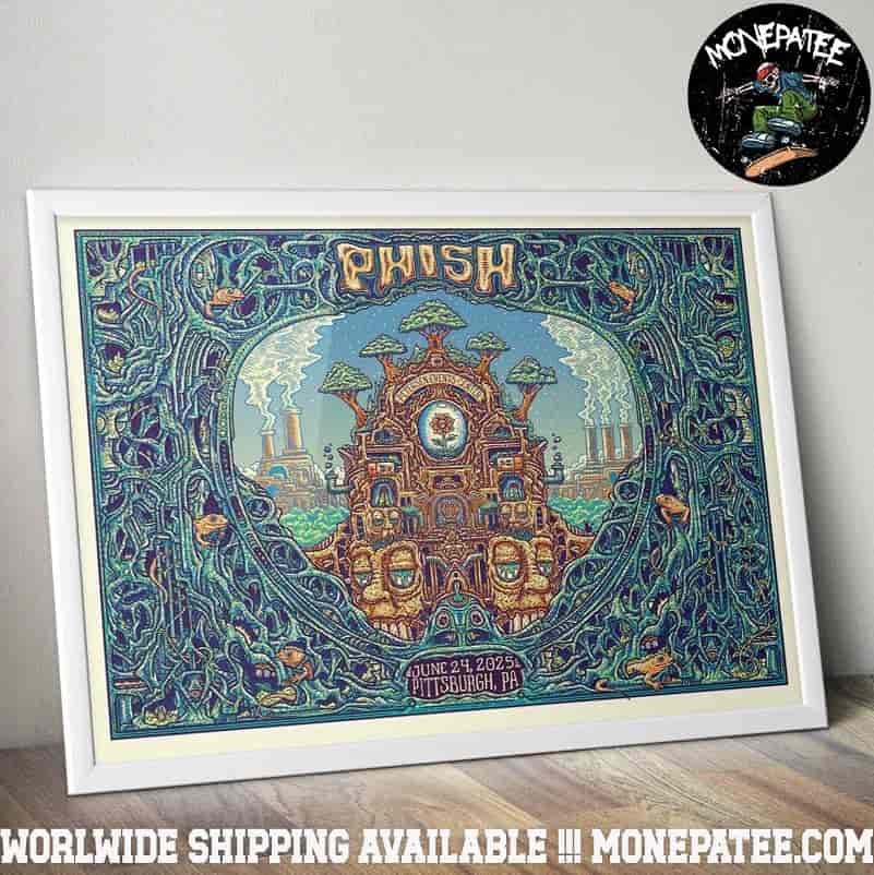 Phish Band Concert Poster For Show In Pittsburgh PA On June 24 2025 At Petersen Events Center Decorative Poster Canvas Phish Band Concert Poster For Show In Pittsburgh PA On June 24 2025 At Petersen Events Center Decorative Poster Canvas