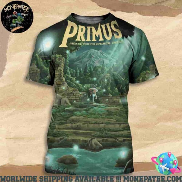 Primus Sessanta V2.0 Poster For Show In Auburn Washington At White River Amphitheatre On June 7 2025 All Over Print T-Shirt