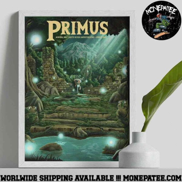 Primus Sessanta V2.0 Poster For Show In Auburn Washington At White River Amphitheatre On June 7 2025 Decorative Poster Canvas