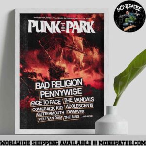 Punk In The Park Boston Worcester 2025 Concert Art Lineup at Palladium Outdoors September 27 Decorative Poster Canvas