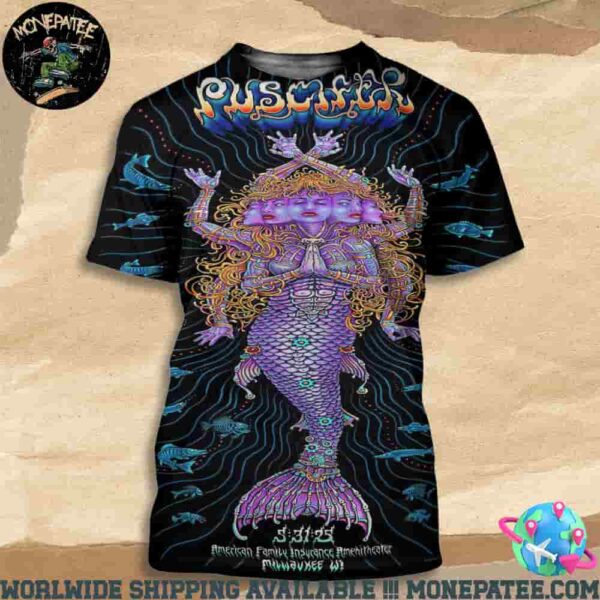 Puscifer Sessanta V2.0 Poster For Show In Milwaukee WI At American Family Insuarance Amphitheater On May 31 2025 All Over Print T-Shirt