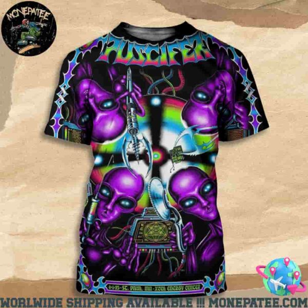Puscifer Sessanta V2.02 Poster For Show In St Paul Mn At Xcel Energy Center On June 1 2025 All Over Print T-Shirt