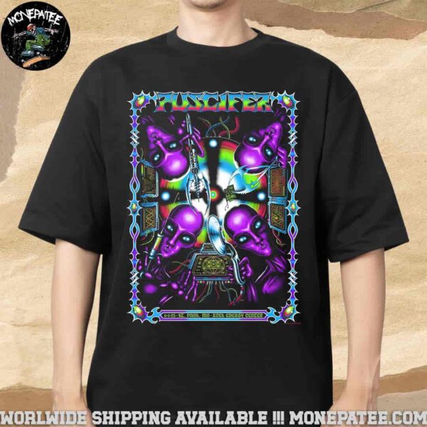Puscifer Sessanta V2.02 Poster For Show In St Paul Mn At Xcel Energy Center On June 1 2025 Merchandise Unisex T-Shirt