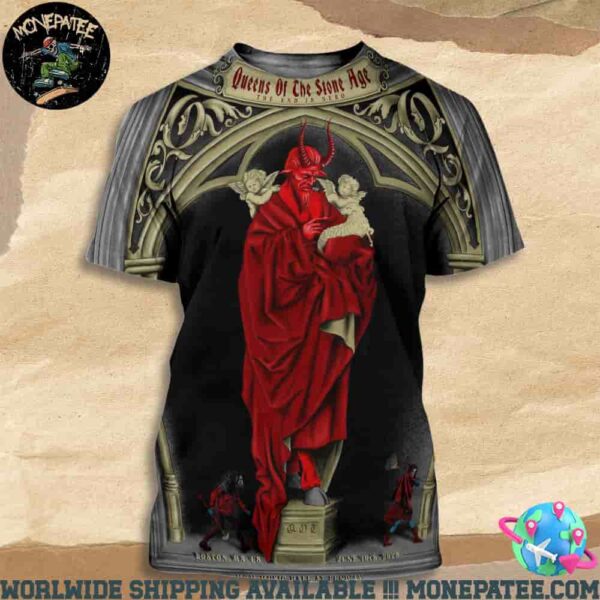 Queens Of The Stone Age The End Is Nero Conert Poster In Boston MA On June 10 2025 At MGM Music Hall At Fenway All Over Print T-Shirt