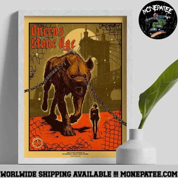 Quuens Of The Stone Age Venue Poster In Cincinnati OH At The Andrew J Brady Music Theater On June 18 2025 Decorative Poster Canvas