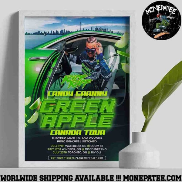 Riff Raff Candy Gaanny Green Apple Canada Tour July 2025 Decorative Poster Canvas