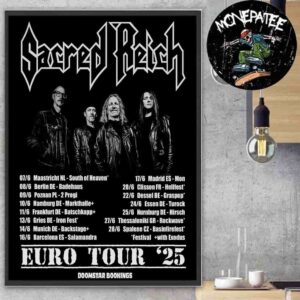 Sacred Reich Euro Summer Tour Date List 2025 Start In Maastricht NL On June 7 Home Decor Poster Canvas