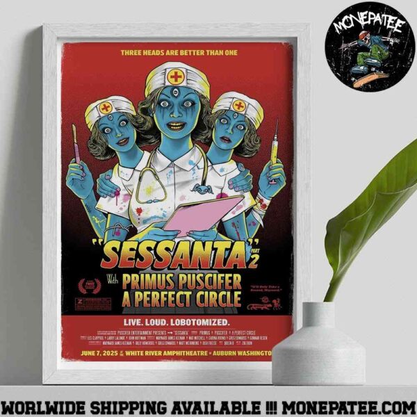 Sessanta V2.0 Poster For Show In Auburn Washington At White River Amphitheatre On June 7 2025 Decorative Poster Canvas