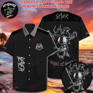 Slayer Music Band Angel Of Death Hawaiian Shirt and Beach Shorts