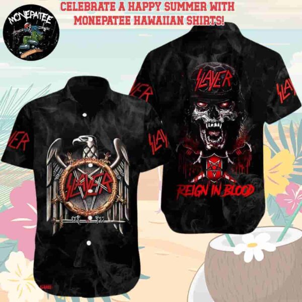 Slayer Music Band Blood Reign Hawaiian Shirt and Beach Shorts