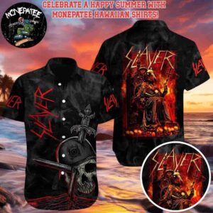 Slayer Music Band Hell Throne Hawaiian Shirt and Beach Shorts