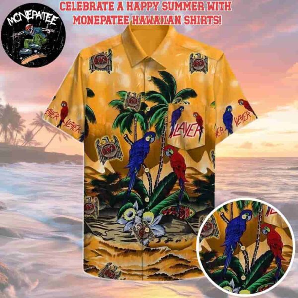 Slayer Music Band Parrot Paradise Hawaiian Shirt and Beach Shorts