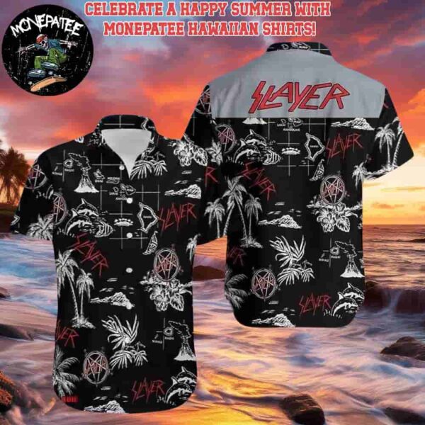 Slayer Music Band Thrash Tropics Hawaiian Shirt and Beach Shorts